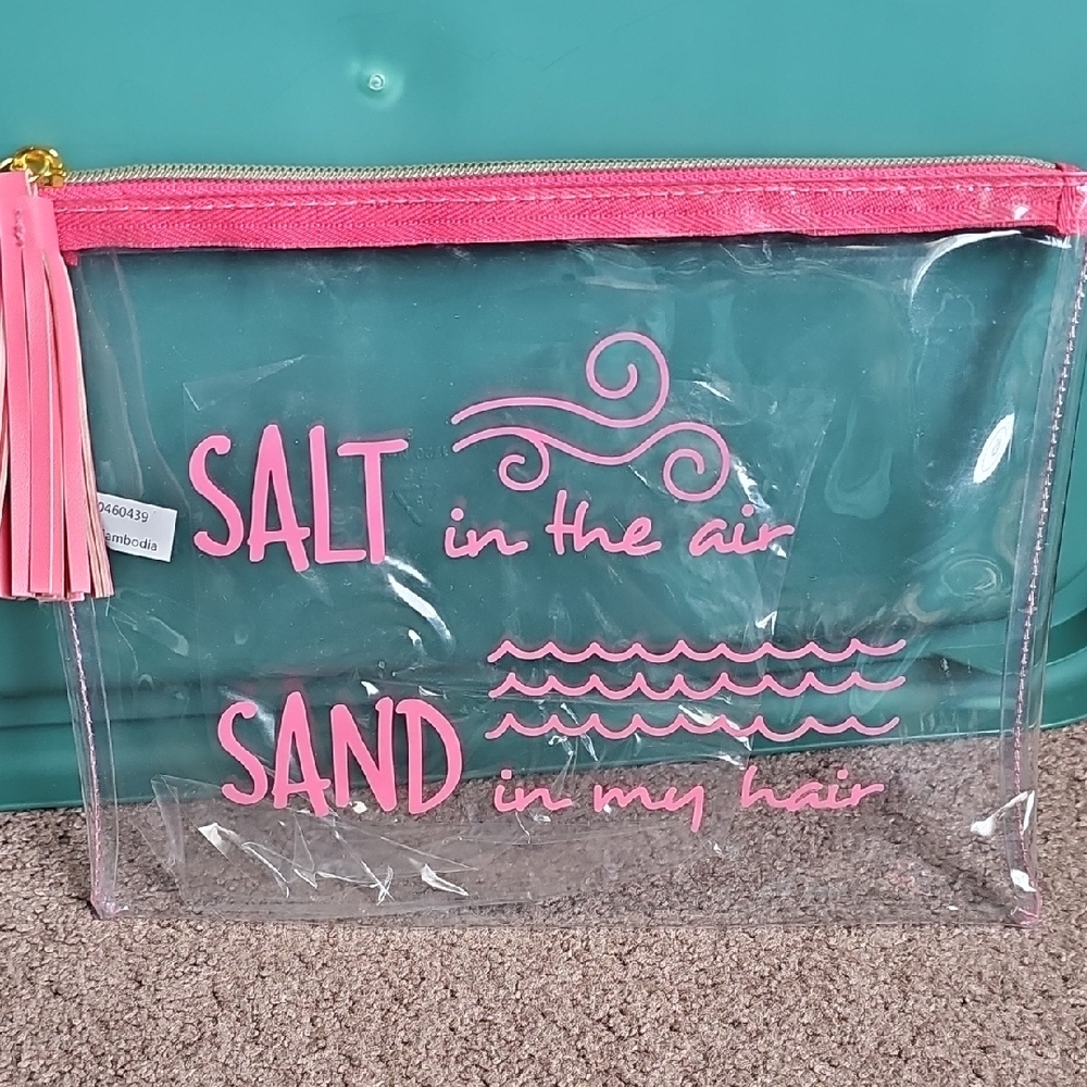 Pink and Clear Beach Pouch